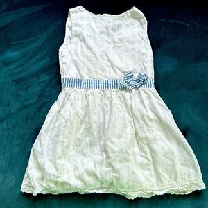 Nautica 4T Girls White Summer Dress with blue accent